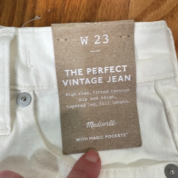 Madewell The Perfect Vintage Jean Tile White size 23 NWT - Picture 9 of 9